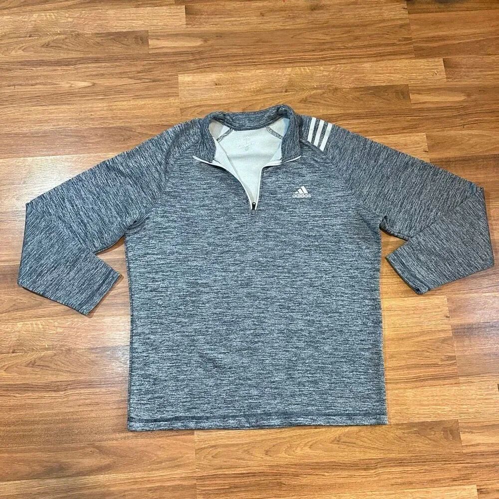 Adidas Golf Long Sleeve Quarter Zip Shirt Blue and Gray | Men Size Large